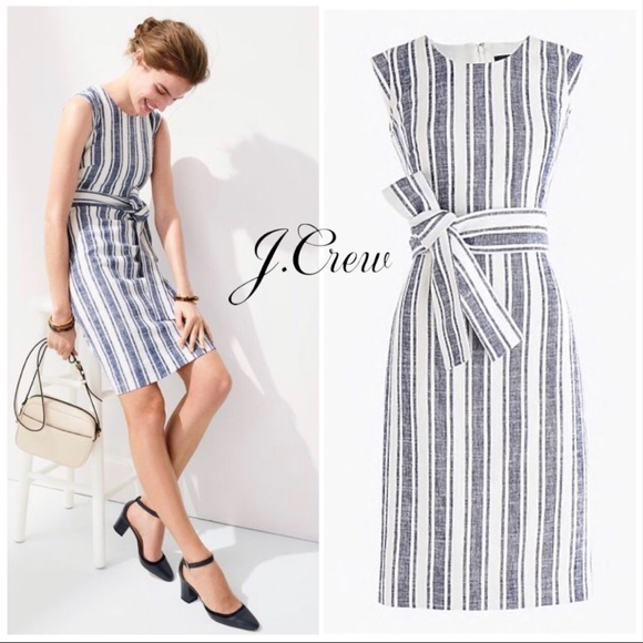 J. Crew Dresses & Skirts - J. Crew striped tailored dress in linen - 4